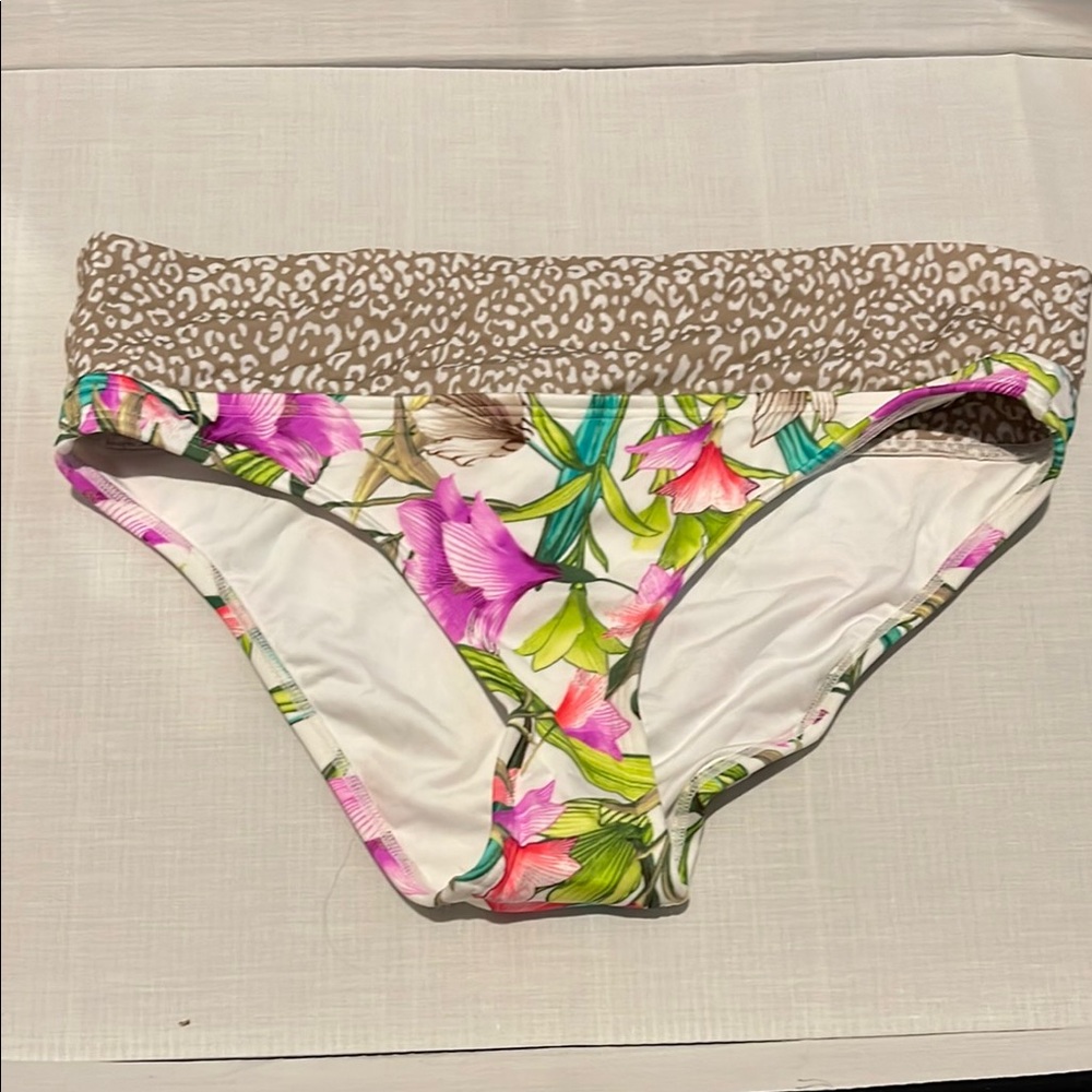 Victoria's Secret Floral Bikini Bottom - Pink and Green